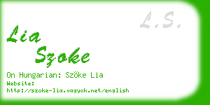 lia szoke business card