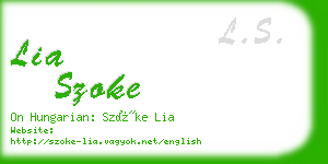 lia szoke business card